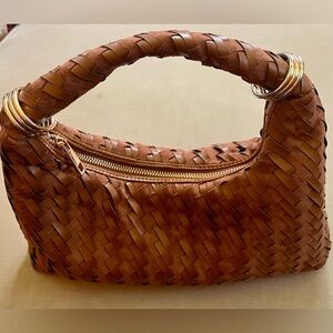 a new day Brown Woven faux leather and suede handbag